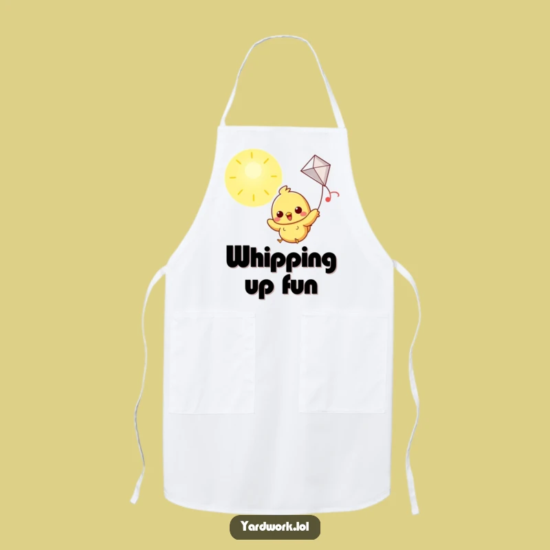 Funny Chick Flying Kite Apron: Cheerful Kitchen or Outdoor Accessory Gift