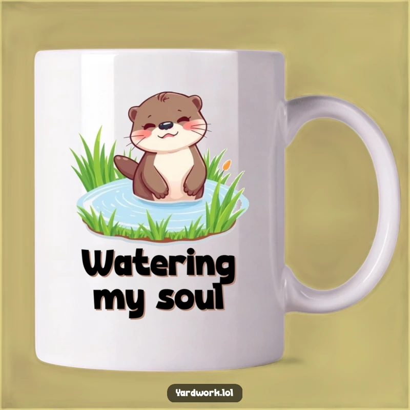 Funny Playful Otter Watering Mug - Whimsical Garden Care Gift