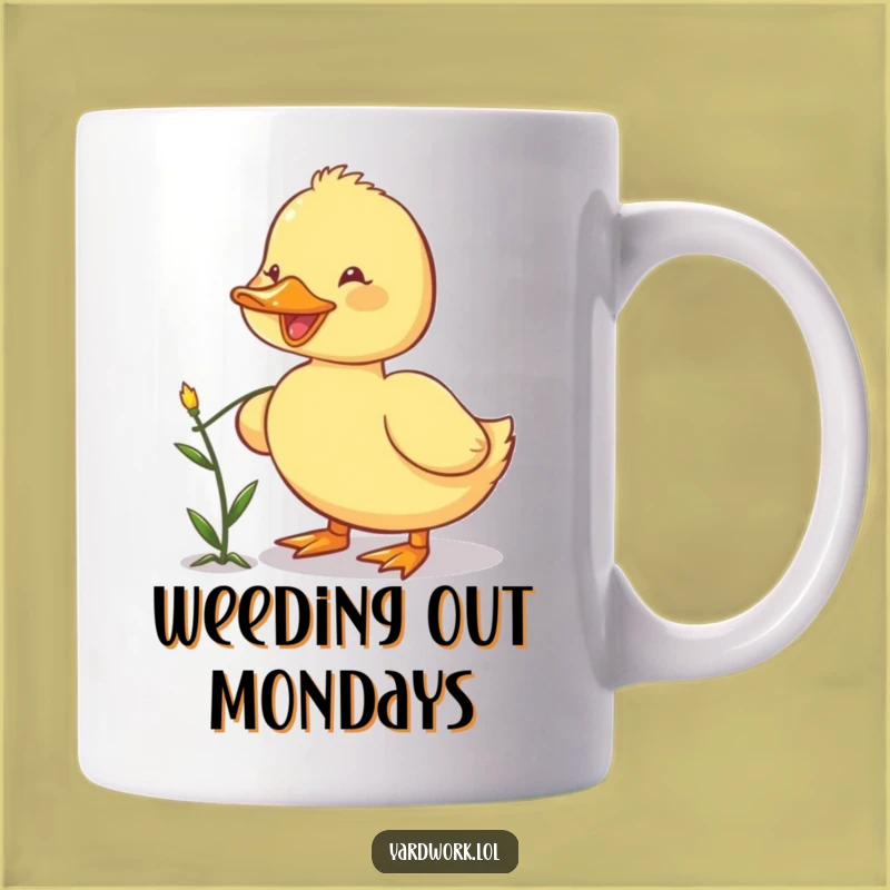 Funny Happy Duckling Weeding Mug - Cute Garden Helper Gift