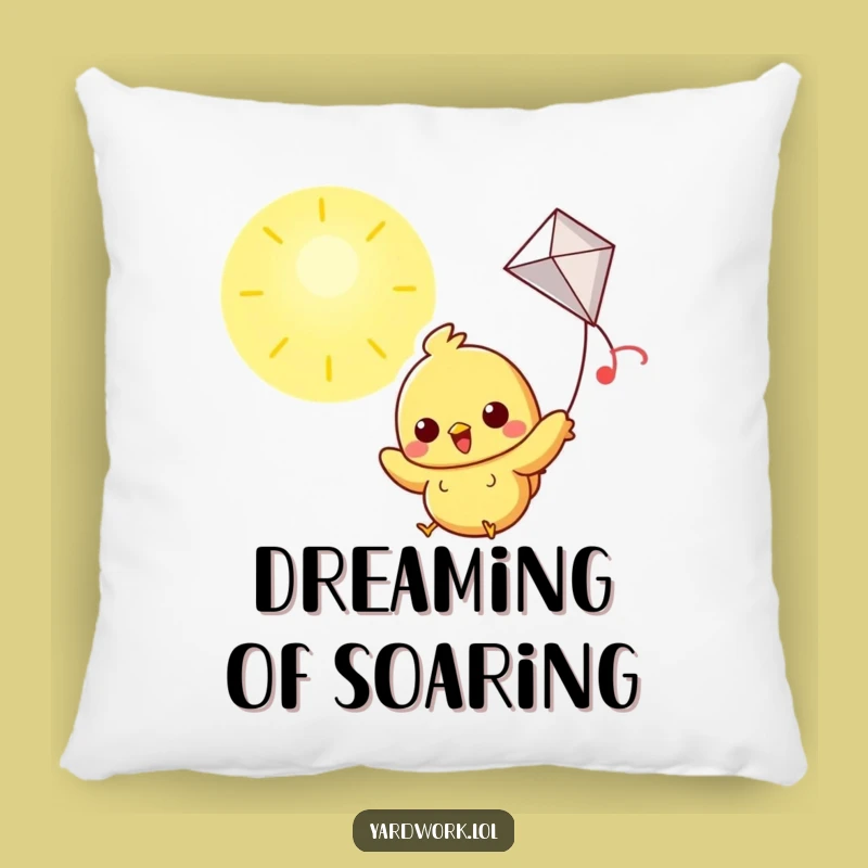Funny Chick Flying Kite Pillow: Cozy & Cheerful Accent Pillow Gift
