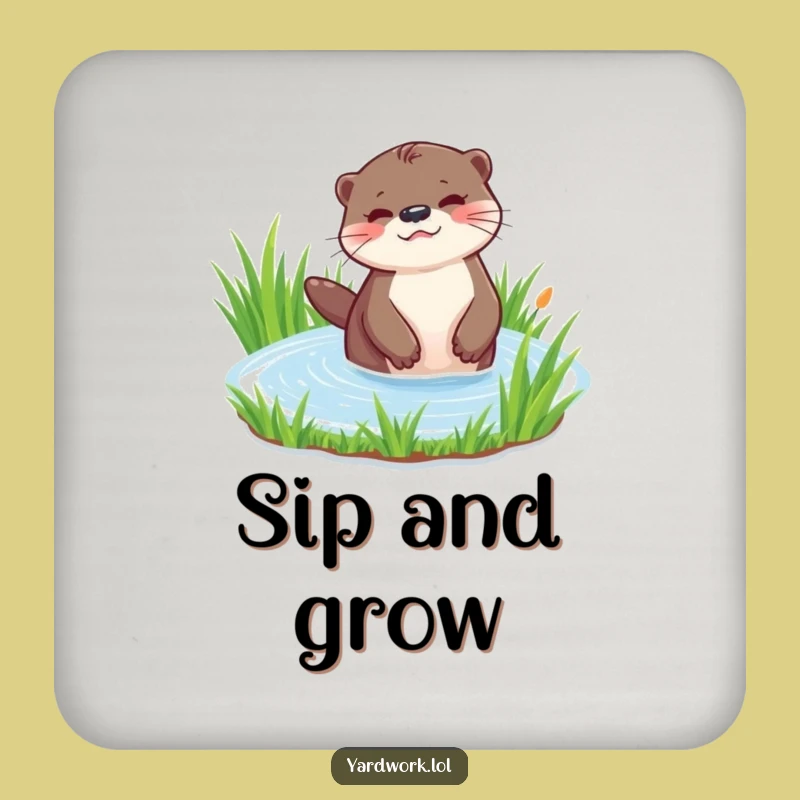 Funny Playful Otter Watering Coaster - Whimsical Drink Protection Gift