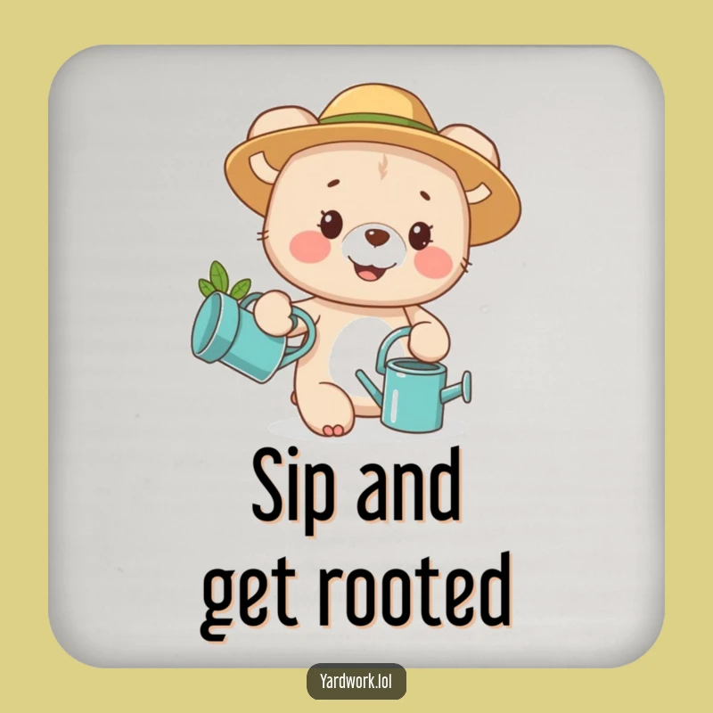 Funny Bear Cub Gardening Coasters: Cute Set Gift for Table Protection