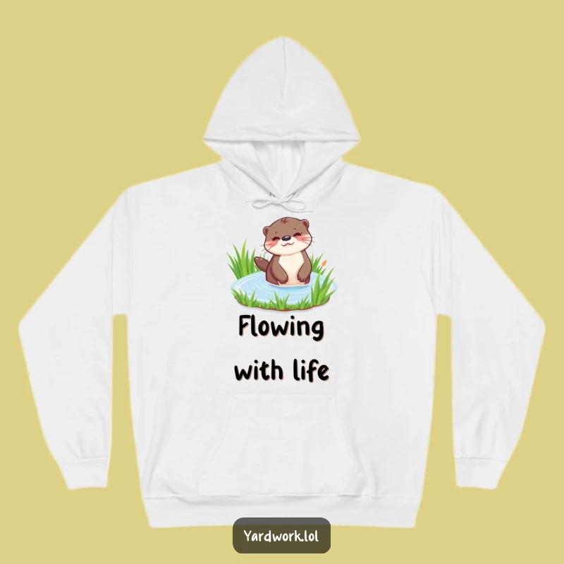 Funny Playful Otter Watering Hoodie - Cozy Wildlife Sweatshirt Gift