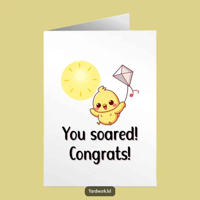Free Printable Congrats Card: Chick's High Achievement, Print at Home Joy
