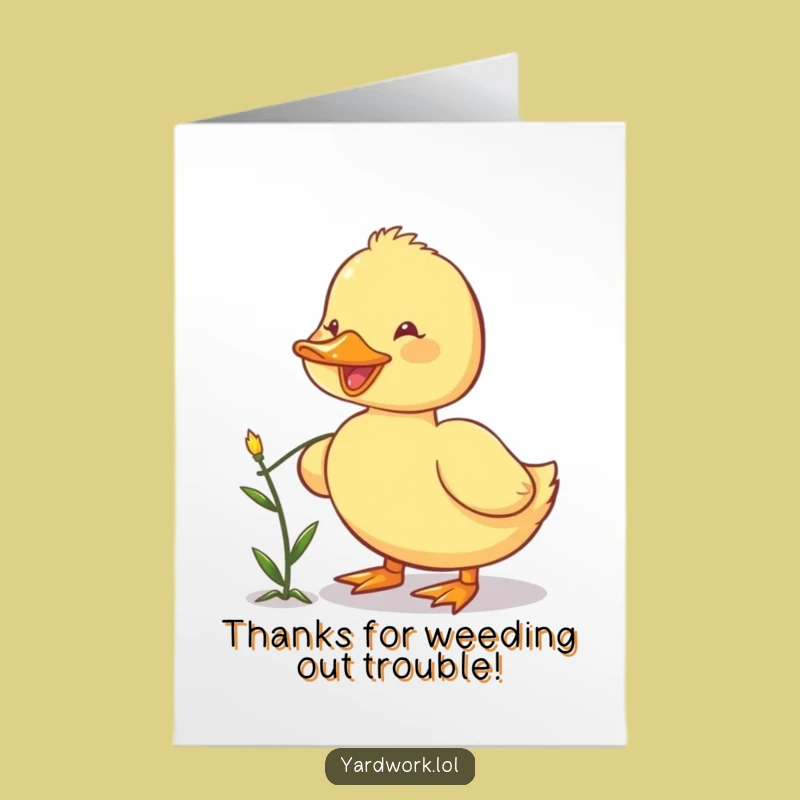 Free Printable Thank You Card: Duckling Weeding, Garden Helper, Funny Downloadable Appreciation