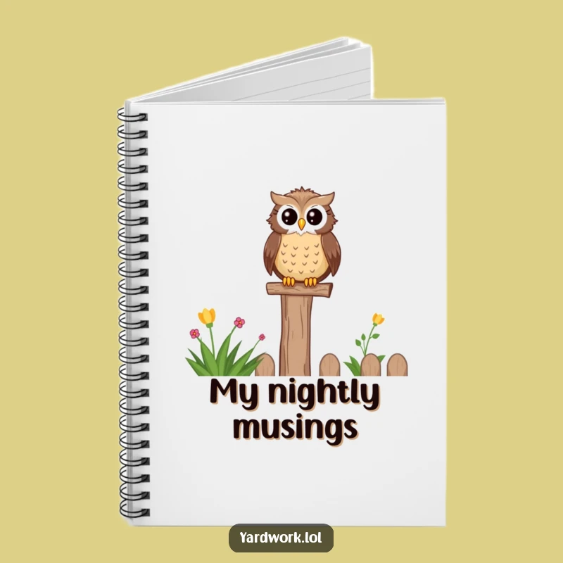 Funny Content Owl Garden Notebook - Wise Perching Bird Journal Gift