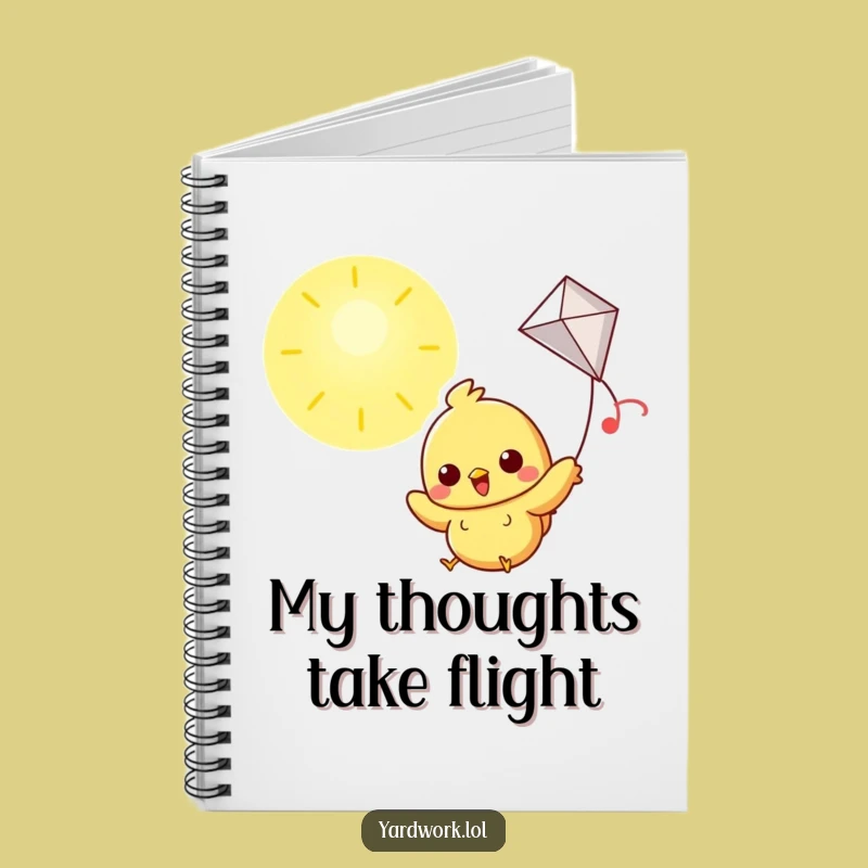 Funny Chick Flying Kite Notebook: Cheerful Journal Gift for Ideas