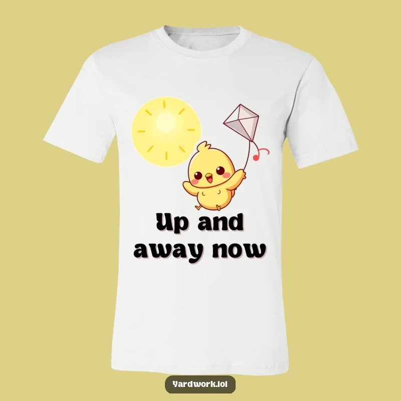 Funny Chick Flying Kite T-Shirt: Cheerful Sky Tee for Sunny Days