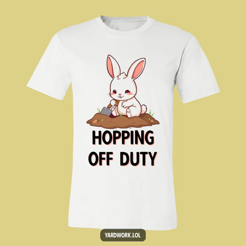 Funny Rabbit Digging T-Shirt: Playful Shovel Tee for Active Souls