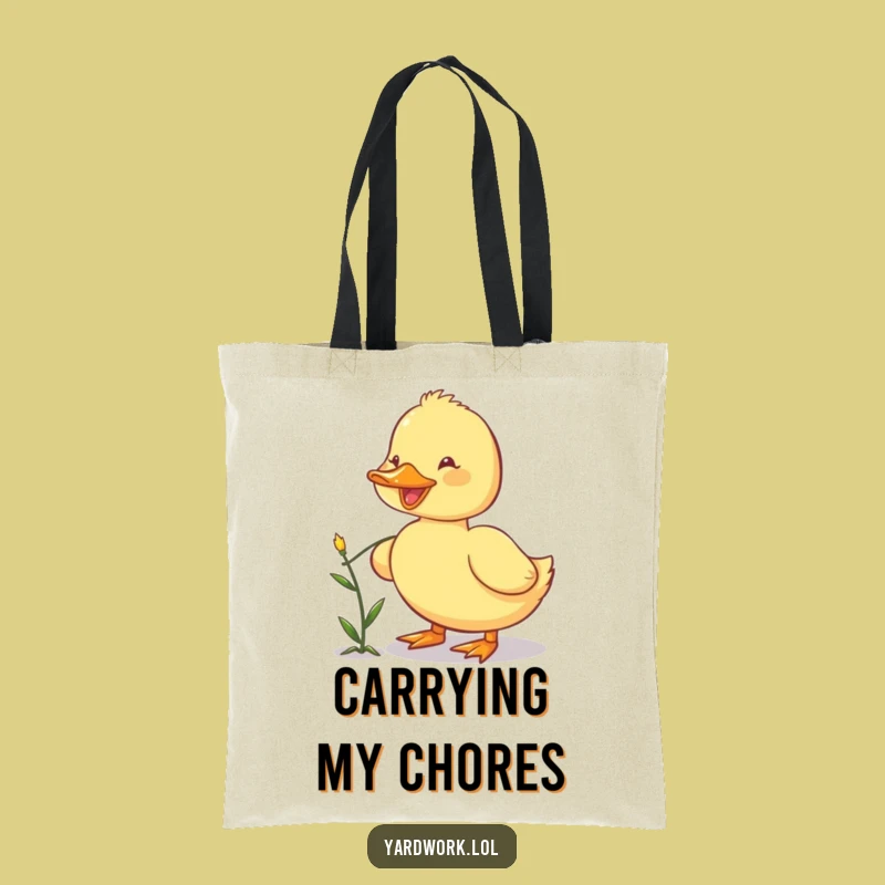 Funny Happy Duckling Weeding Tote Bag - Cute Garden Helper Accessory Gift